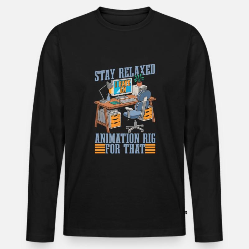 Animator - Männer Premium Bio Langarmshirt - Schwarz