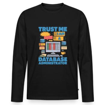 Datenbank Administrator - Männer Premium Bio Langarmshirt - Schwarz - Vorne - Nico (187cm)