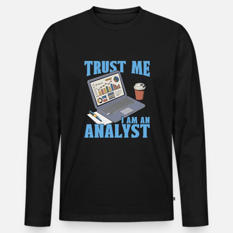 Analytiker - Männer Premium Bio Langarmshirt - Schwarz