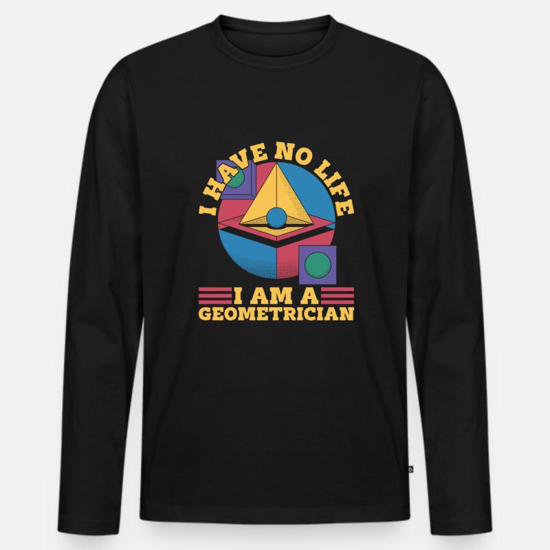 Geometer - Männer Premium Bio Langarmshirt - Schwarz