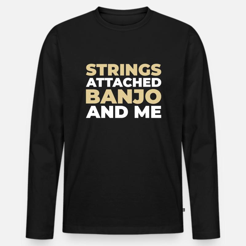 Banjo - Männer Premium Bio Langarmshirt - Schwarz