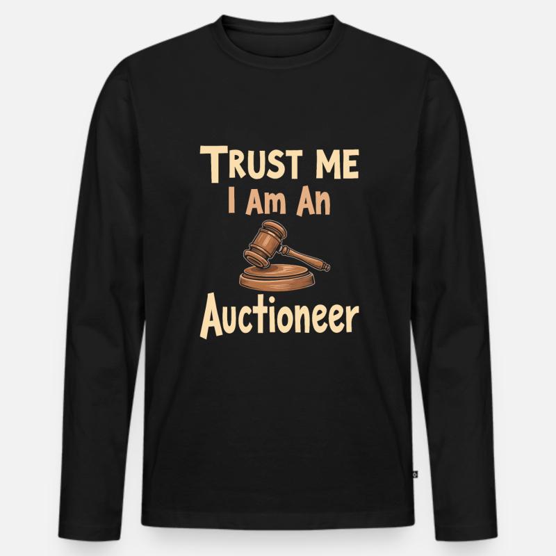 Auktionator - Männer Premium Bio Langarmshirt - Schwarz