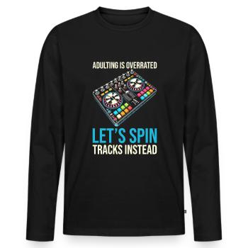 Dj Disc Jockey - Men's Premium Organic Long Sleeve Shirt - black - Front - Nico (187cm)