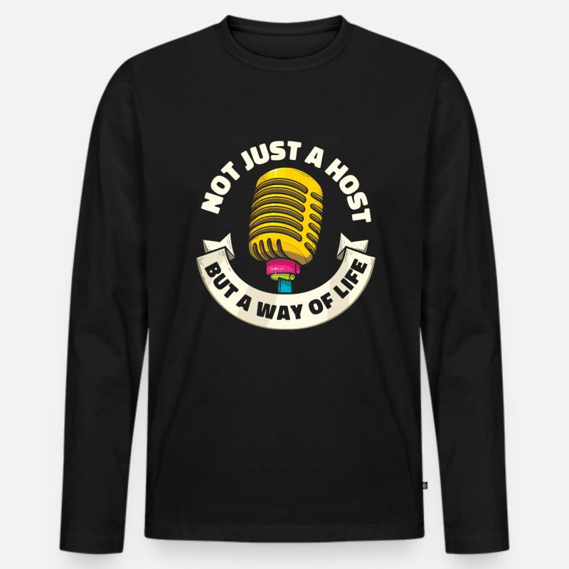 Gastgeber - Männer Premium Bio Langarmshirt - Schwarz