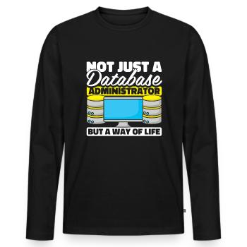 Datenbank Administrator - Männer Premium Bio Langarmshirt - Schwarz - Vorne - Nico (187cm)