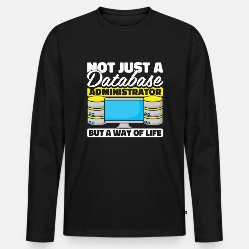 Datenbank Administrator - Männer Premium Bio Langarmshirt - Schwarz