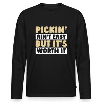 Banjo - Men's Premium Organic Long Sleeve Shirt - black - Front - Nico (187cm)
