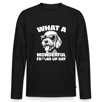 Golden Doodle Fucked Up Day - Männer Premium Bio Langarmshirt - Schwarz - Vorne - Nico (187cm)