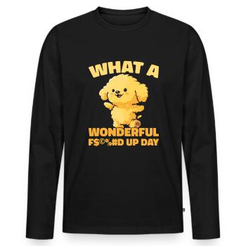 Golden Doodle Fucked Up Day - Männer Premium Bio Langarmshirt - Schwarz - Vorne - Nico (187cm)