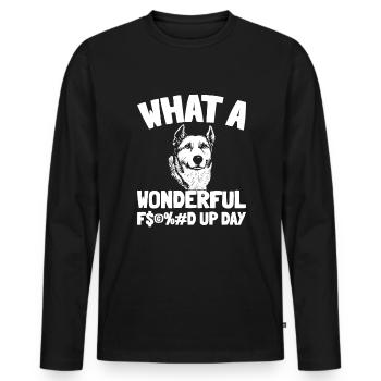 Australian Cattle Dog Fucked Up Day - T-shirt manches longues Premium bio Homme - noir - Devant - Nico (187cm)