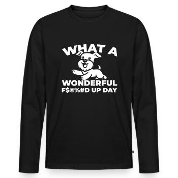 Schnauzer Dog Fucked Up Day - T-shirt manches longues Premium bio Homme - noir - Devant - Nico (187cm)