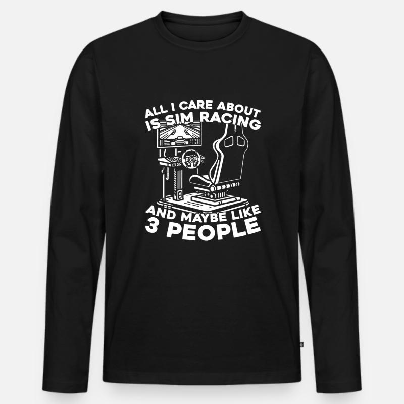 Sim Racing - Männer Premium Bio Langarmshirt - Schwarz