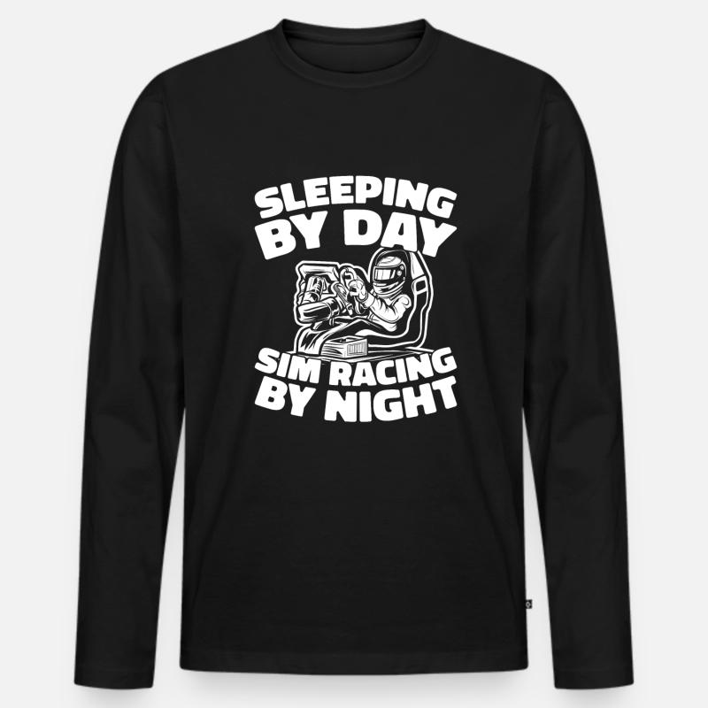 Sim Racing - Männer Premium Bio Langarmshirt - Schwarz