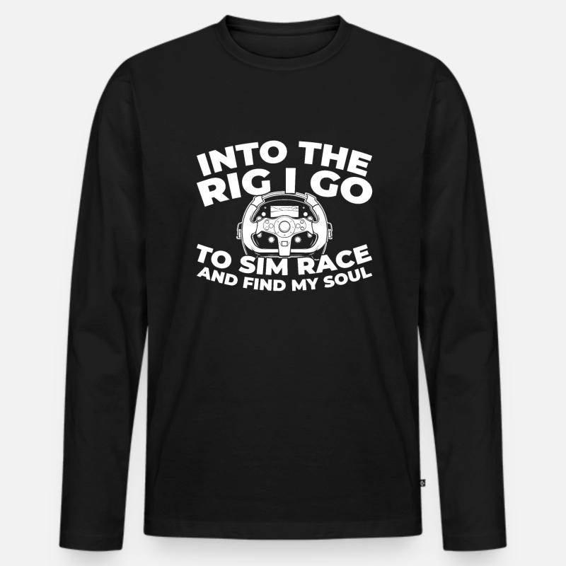 Sim Racing - Männer Premium Bio Langarmshirt - Schwarz