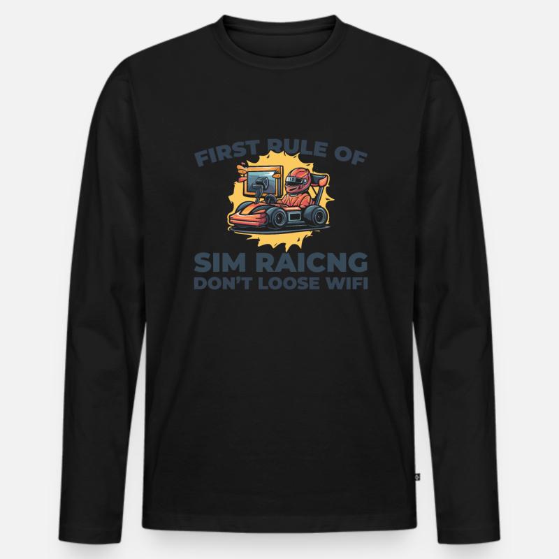 Sim Racing - Männer Premium Bio Langarmshirt - Schwarz