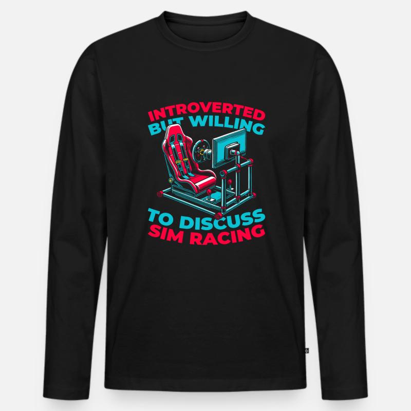 Sim Racing - Männer Premium Bio Langarmshirt - Schwarz
