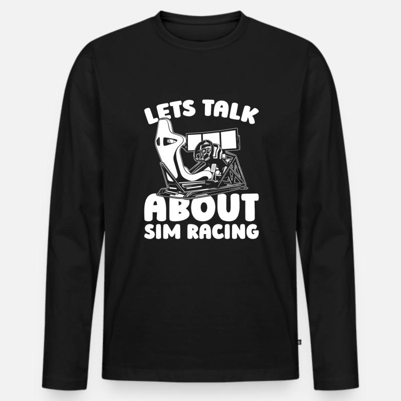 Sim Racing - Männer Premium Bio Langarmshirt - Schwarz