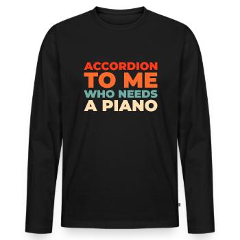 Accordéon - T-shirt manches longues Premium bio Homme - noir - Devant - Nico (187cm)