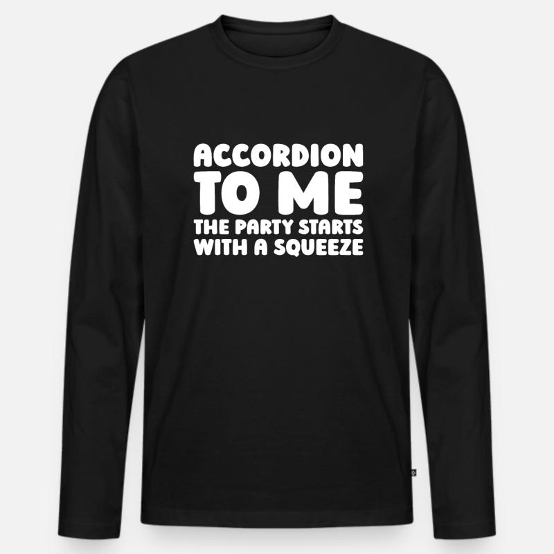 Akkordeon - Männer Premium Bio Langarmshirt - Schwarz