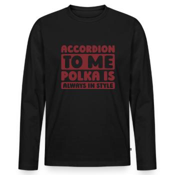Accordéon - T-shirt manches longues Premium bio Homme - noir - Devant - Nico (187cm)