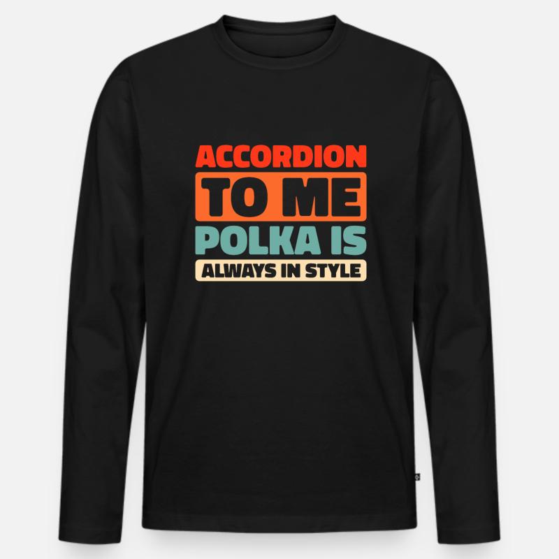 Akkordeon - Männer Premium Bio Langarmshirt - Schwarz