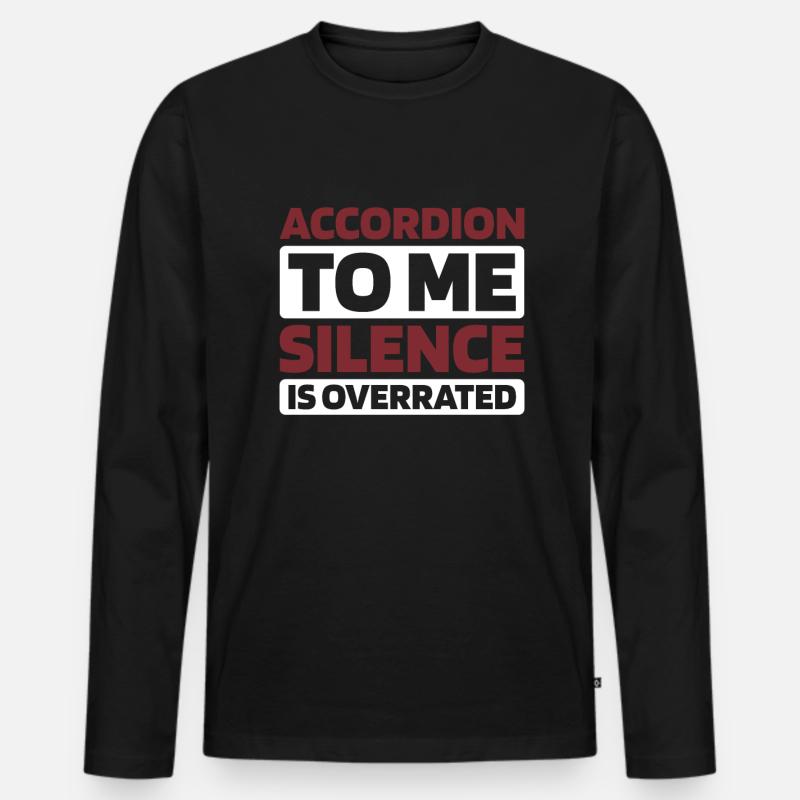 Akkordeon - Männer Premium Bio Langarmshirt - Schwarz