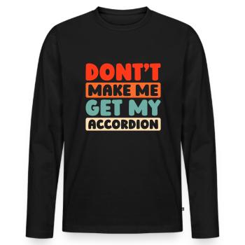Accordion - Men's Premium Organic Long Sleeve Shirt - black - Front - Nico (187cm)