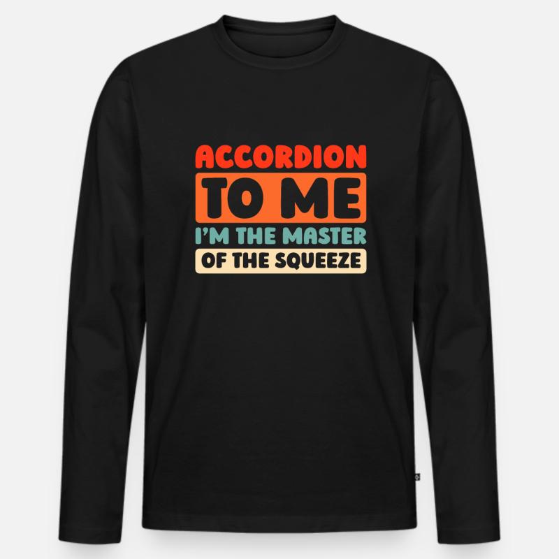 Akkordeon - Männer Premium Bio Langarmshirt - Schwarz