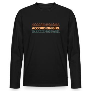 Accordéon - T-shirt manches longues Premium bio Homme - noir - Devant - Nico (187cm)