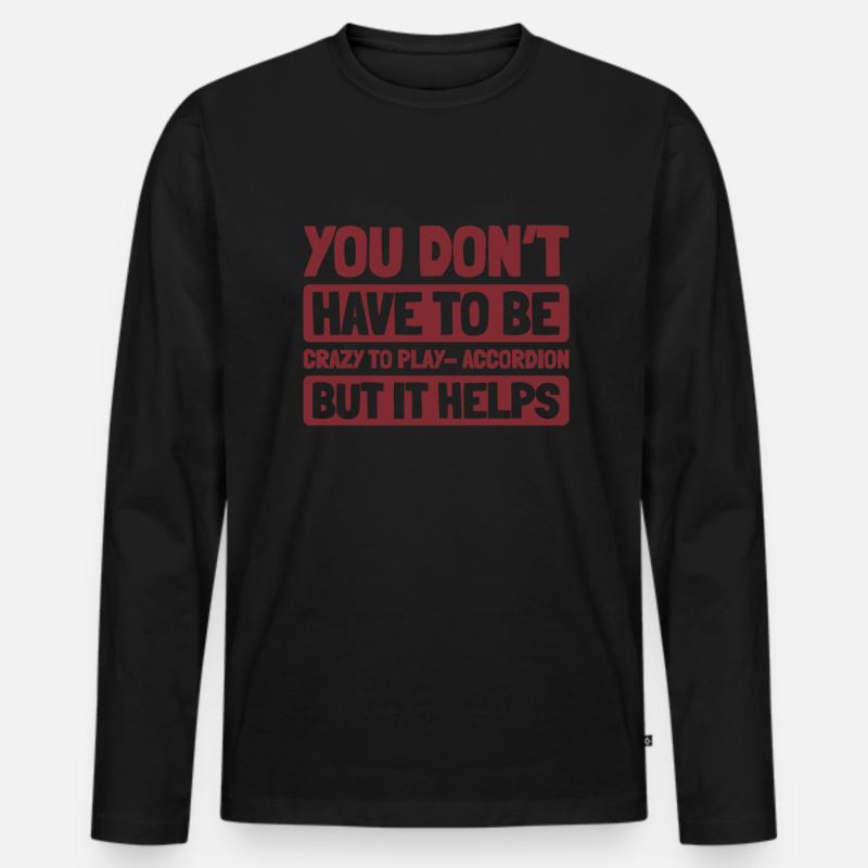 Akkordeon - Männer Premium Bio Langarmshirt - Schwarz