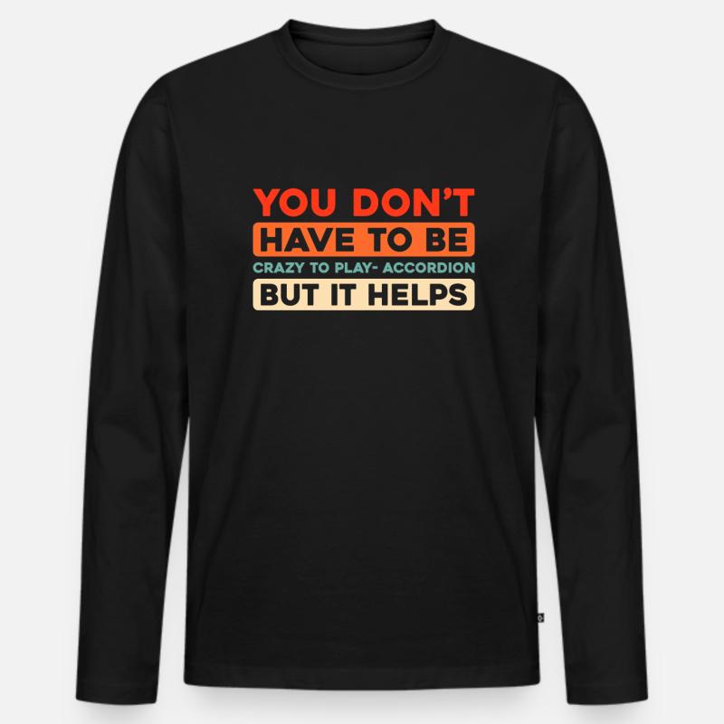 Akkordeon - Männer Premium Bio Langarmshirt - Schwarz