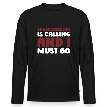 Accordéon - T-shirt manches longues Premium bio Homme - noir - Devant - Nico (187cm)