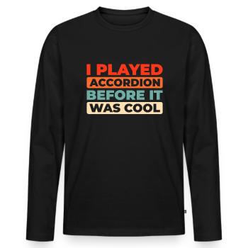 Accordion - Men's Premium Organic Long Sleeve Shirt - black - Front - Nico (187cm)