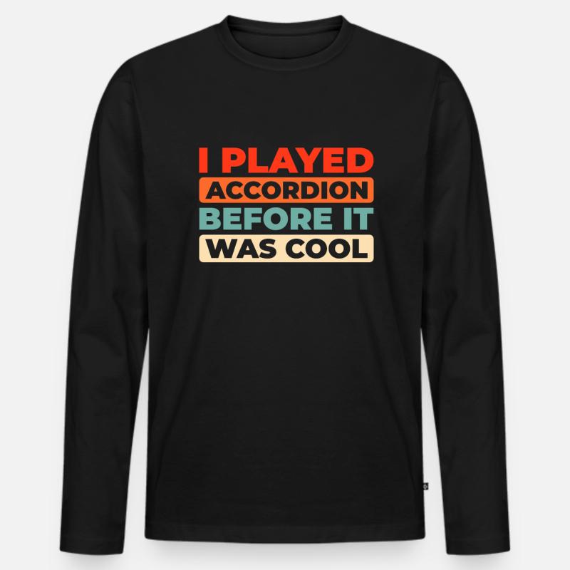 Akkordeon - Männer Premium Bio Langarmshirt - Schwarz