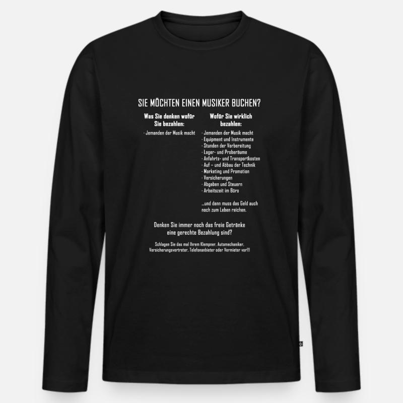 Musiker buchen - Männer Premium Bio Langarmshirt - Schwarz