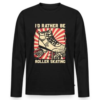 Patins à roulettes - T-shirt manches longues Premium bio Homme - noir - Devant - Nico (187cm)