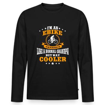 E-Bike Grandpa - Men's Premium Organic Long Sleeve Shirt - black - Front - Nico (187cm)