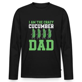 Concombre Papa - T-shirt manches longues Premium bio Homme - noir - Devant - Nico (187cm)