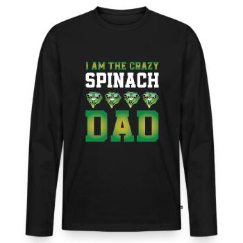 Spinach Papa - Men's Premium Organic Long Sleeve Shirt - black - Front - Nico (187cm)