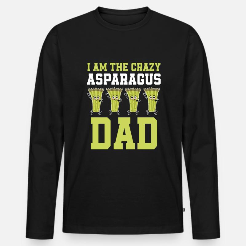 Spargel Papa - Männer Premium Bio Langarmshirt - Schwarz