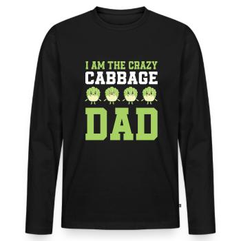 Verrückter Kohl Papa - Männer Premium Bio Langarmshirt - Schwarz - Vorne - Nico (187cm)