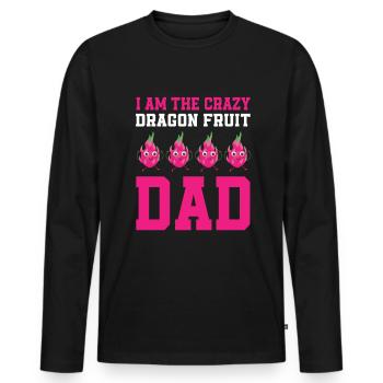 Drachenfrucht Papa - Männer Premium Bio Langarmshirt - Schwarz - Vorne - Nico (187cm)