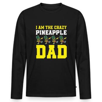Pineapple Dad - Men's Premium Organic Long Sleeve Shirt - black - Front - Nico (187cm)
