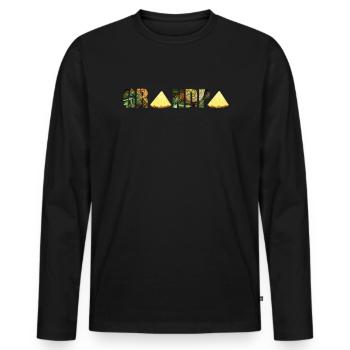 Pineapple Grandpa - Men's Premium Organic Long Sleeve Shirt - black - Front - Nico (187cm)