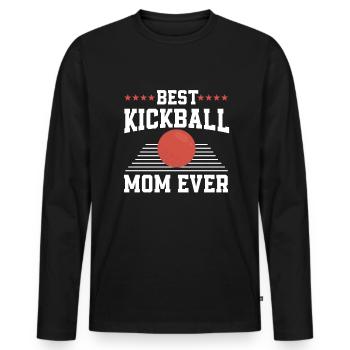 Kickball Maman - T-shirt manches longues Premium bio Homme - noir - Devant - Nico (187cm)