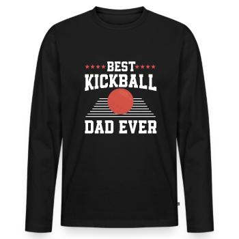 Kickball Papa - T-shirt manches longues Premium bio Homme - noir - Devant - Nico (187cm)