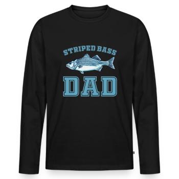 Striped Perch Papa - Men's Premium Organic Long Sleeve Shirt - black - Front - Nico (187cm)