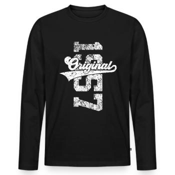 69TH BIRTHDAY ORIGINAL 1957 - Men's Premium Organic Long Sleeve Shirt - black - Front - Nico (187cm)