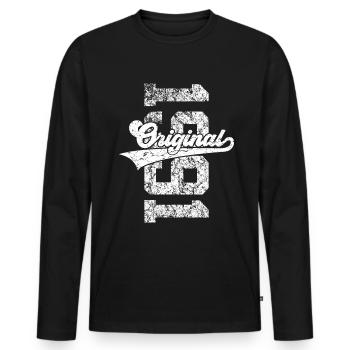35TH BIRTHDAY ORIGINAL 1991 - Men's Premium Organic Long Sleeve Shirt - black - Front - Nico (187cm)
