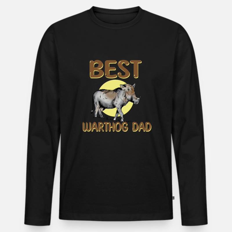 Bester Warzenschwein Vater - Männer Premium Bio Langarmshirt - Schwarz